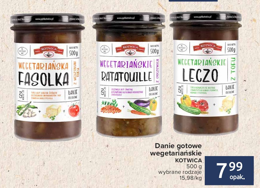 Wegetaria艅skie leczo z tofu Kotwica promocja