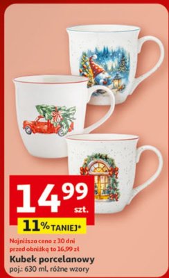 Kubek porcelanowy poj.: 630 ml, różne wzory promocja w Auchan