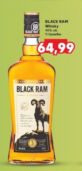 Whisky BLACK RAM PREMIUM BLENDED promocja w Netto