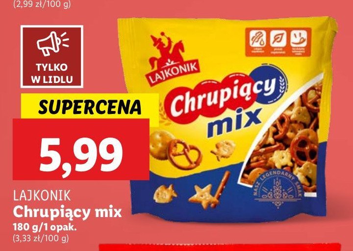 Mix Lajkonik chrupiący mix promocja w Lidl