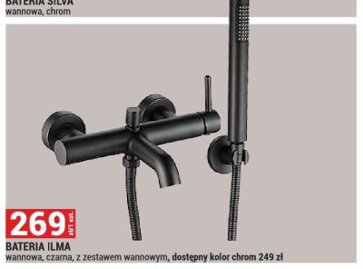 Bateria ILMA wannowa, czarna, z zestawem wannowym, dostępny kolor chrom 249 zł promocja w Merkury Market