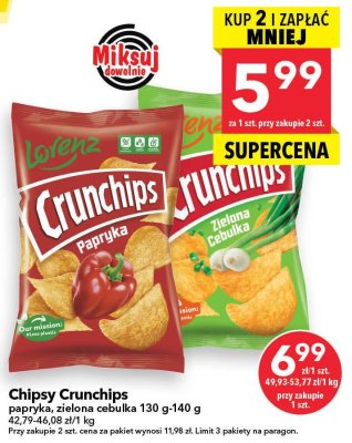 Chipsy Crunchips zielona cebulka promocja w LEWIATAN