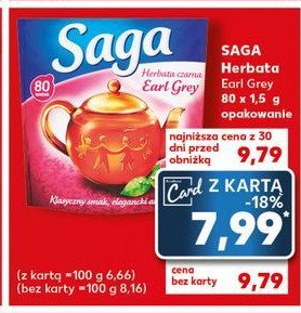 Herbata ekspresowa earl grey Saga promocja