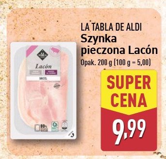 Szynka pieczona lacon La tabla de aldi promocja w Aldi