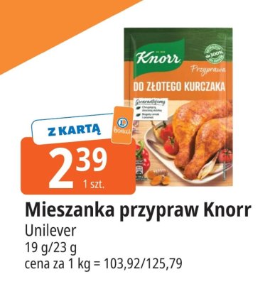 Mieszanka przypraw Knorr do Złotego Kurczaka promocja w Leclerc