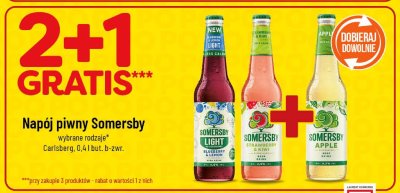 Napój piwny Somersby Carlsberg Light wybrane rodzaje 0,4 l but. b-zwr. promocja w POLOmarket