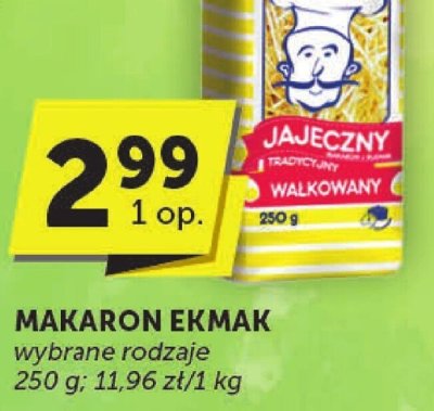 Makaron EKMAK wybrane rodzaje promocja w Euro Sklep