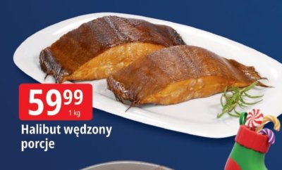 Halibut wędzony porcje promocja w Leclerc