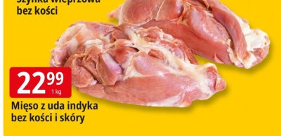 Mięso z uda indyka bez kości i skóry promocja w Leclerc