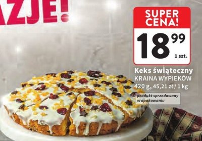 Keks świąteczny KRAINA WYPIEKÓW promocja w Intermarche