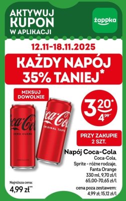 Napój Coca-Cola Coca-Cola, Sprite - różne rodzaje, Fanta Orange 330ml promocja w Żabka