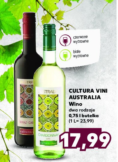 Wino CULTURA VINI CHARDONNAY AUSTRALIA promocja