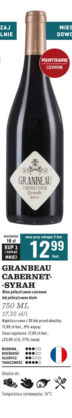 Wino GRANBEAU SYRAH promocja