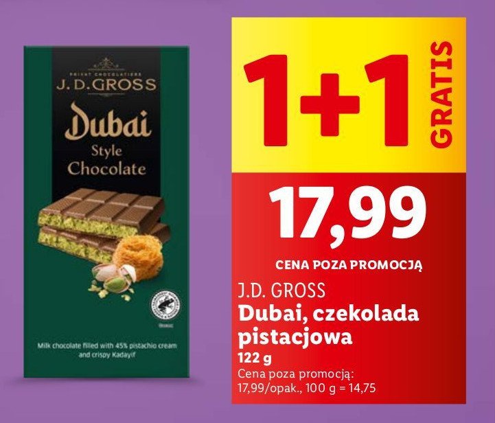 Czekolada dubajska J.d.gross promocja w Carrefour