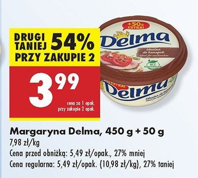 Margaryna Delma do kanapek promocja w Biedronka