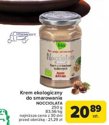 Krem z orzechów laskowych Prodotto biologico nocciolata Rigoni di asiago promocja