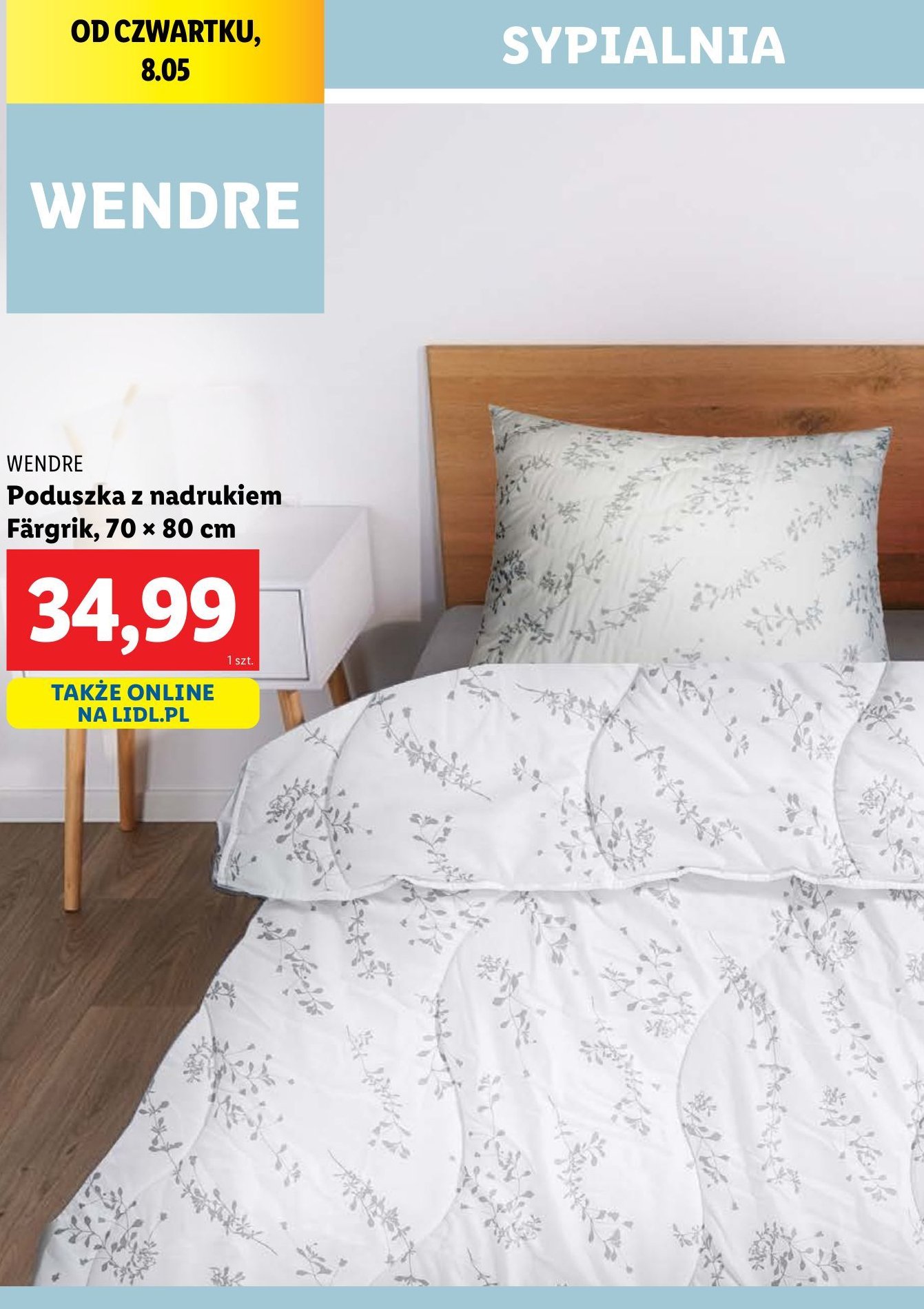 Poduszka fargrik 70 x 80 cm Wendre promocja w Lidl