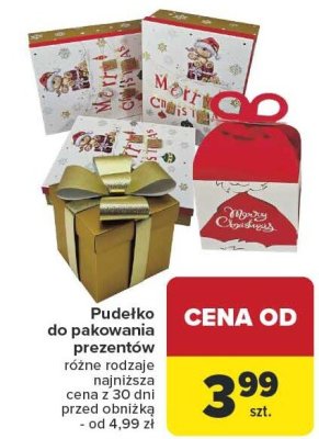 Pudełko do pakowania prezentów, różne rodzaje Carrefour promocja w Carrefour