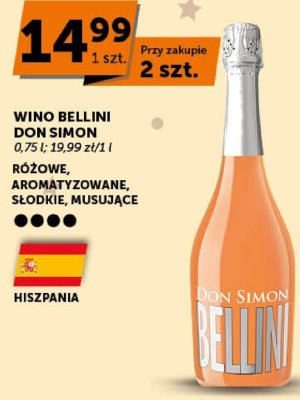 Wino Bellini Don Simon różowe, aromatyczne, słodkie, musujące promocja w ABC