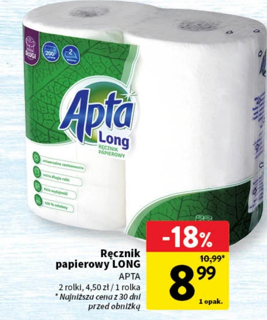 Ręcznik papierowy long Apta promocja w Intermarche