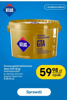 Gotowa gładź polimerowa GTA 18 kg promocja w Castorama
