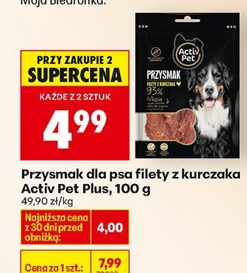 Przysmak dla psa filety z kurczaka Activ Pet Plus, 100 g promocja w Biedronka