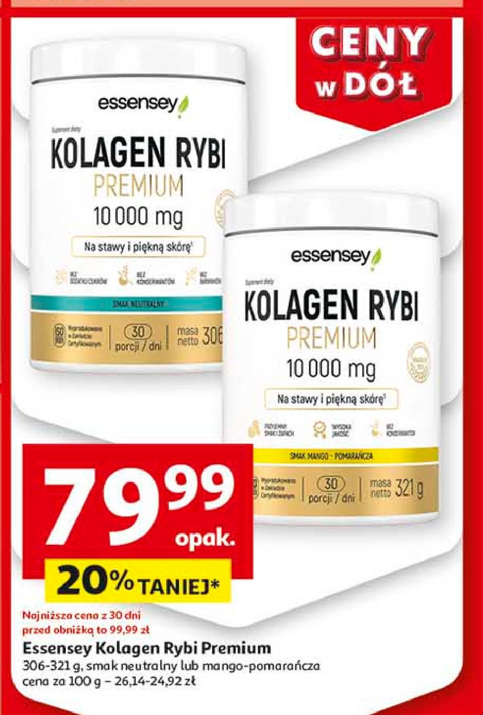 Kolagen rybi premium neutralny Essensey promocja w Auchan