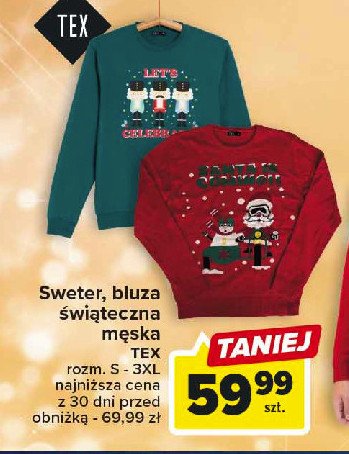 Bluza m臋ska z nadrukiem 艣wi膮tecznym rozm. s-3xl Tex promocja