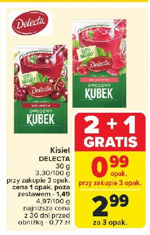 Kisiel wiśniowy Delecta owocowy kubek promocja