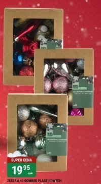 Bombki choinkowe zestaw 40 bombek plastikowych promocja w bi1