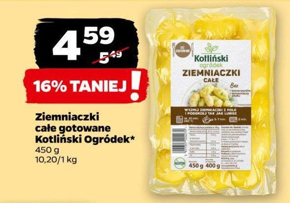 Ziemniaczki całe gotowane Kotliński ogródek promocja