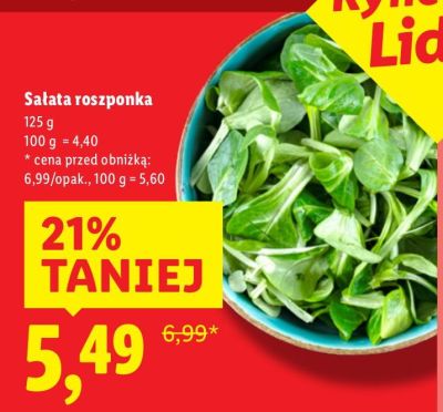 Sałata roszponka promocja w Lidl