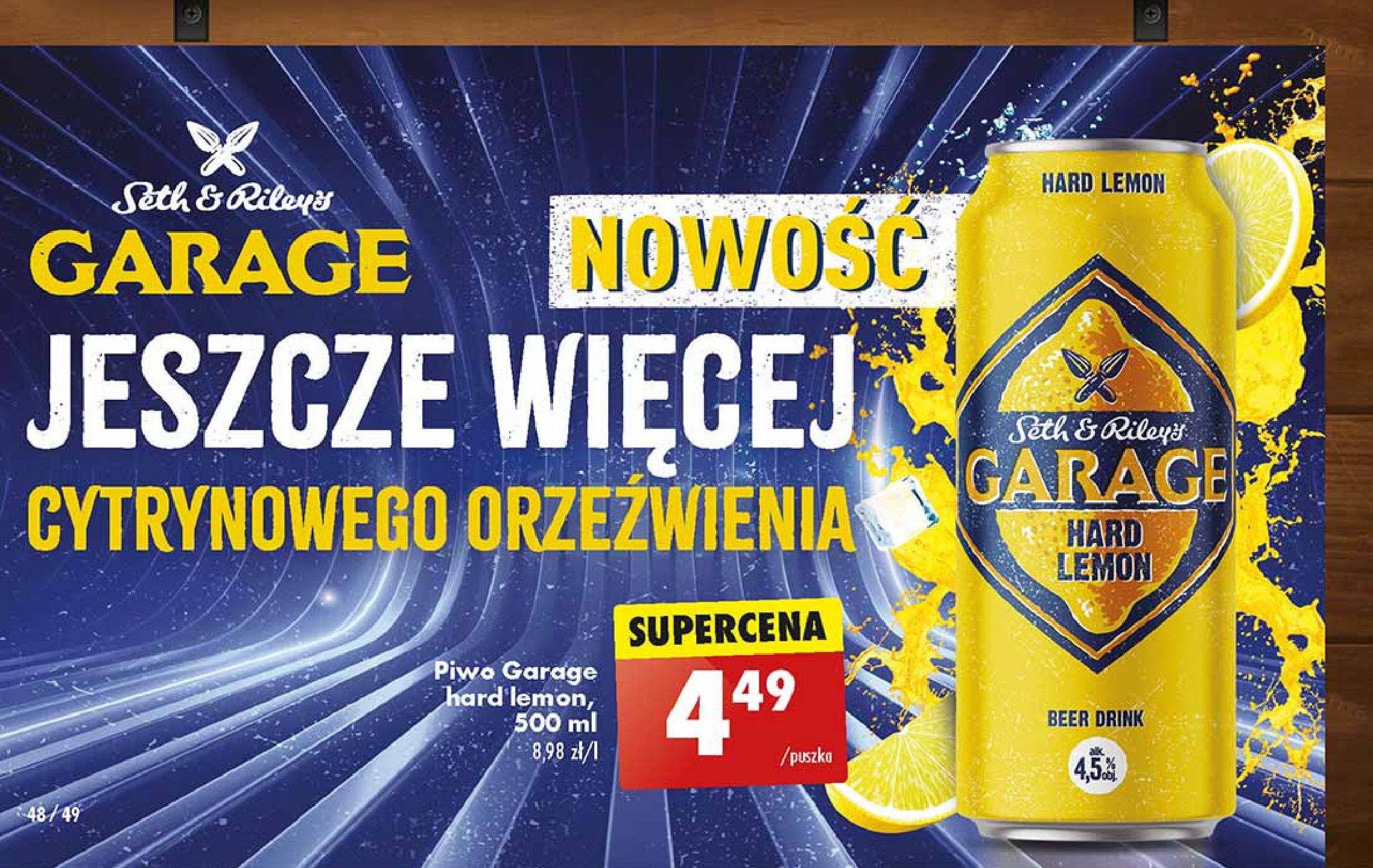 Piwo Garage hard lemon promocja