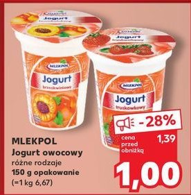 Jogurt brzoskwiniowy Mlekpol promocja w Kaufland