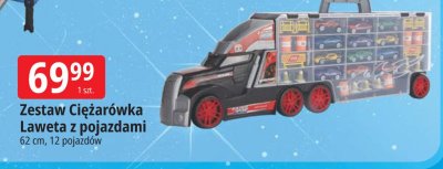 Zestaw Ciężarówka Laweta z pojazdami Adar 62 cm, 12 pojazdów promocja w Leclerc