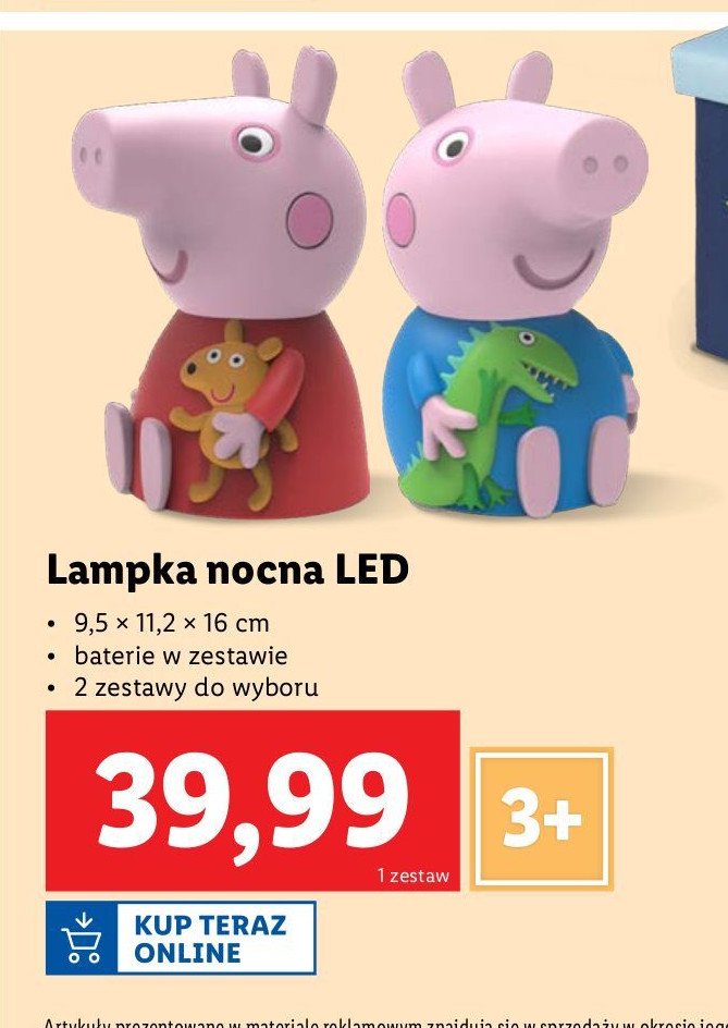 Lampka nocna led świnka peppa promocja