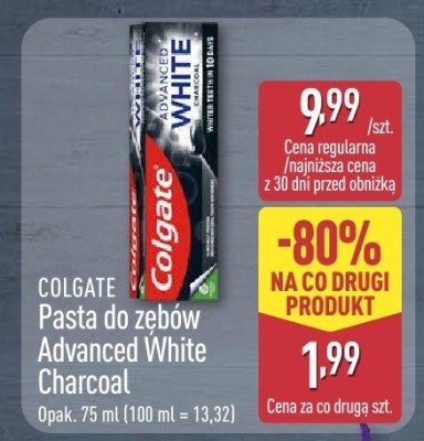 Pasta do zębów Advanced White Charcoal  promocja w Aldi