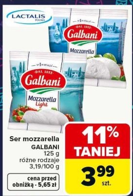 Ser mozzarella Galbani różne rodzaje promocja w Carrefour