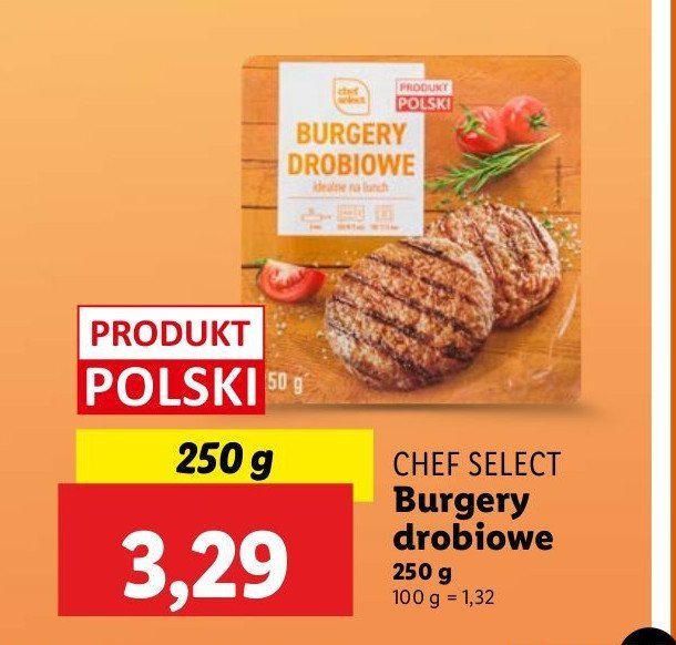 Burgery drobiowe Chef select promocja
