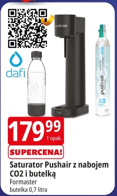 Saturator Pushair z nabojem CO2 i butelką Formastep promocja w Leclerc