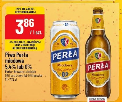 Piwo Perła 0% 0,5l puszka promocja w POLOmarket
