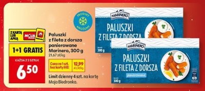 Paluszki z fileta z dorsza panierowane Marinero 300g promocja w Biedronka