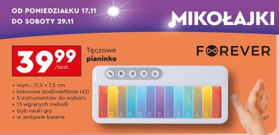 Tęczowe pianinko FOREVER promocja w Biedronka