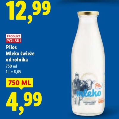 Mleko Pilos Mleko świeże od rolnika promocja w Lidl