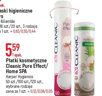 Płatki kosmetyczne bamboo Cleanic home spa promocja