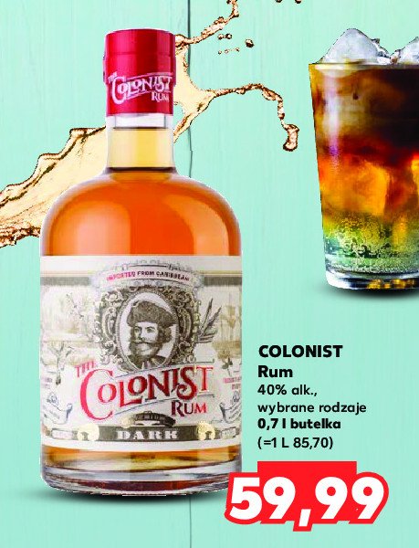 Rum The colonist rum dark promocja