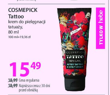 Krem ochronny after tattoo & daily cream Cosmepick tattoo promocja