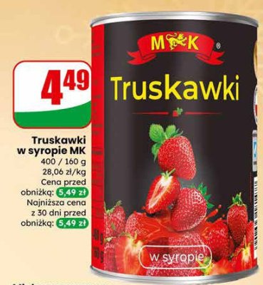 Truskawki w syropie MK promocja w Dino