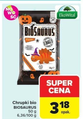 Chrupki bio BIOSAURUS 50g EkoWital promocja w Carrefour Market