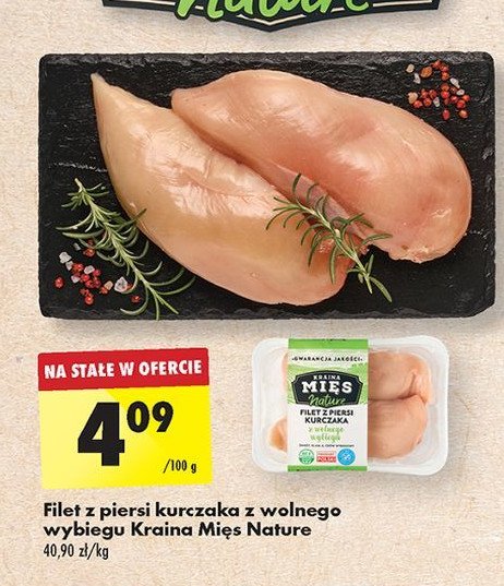 Filet z piersi kurczaka z wolnego wybiegu Kraina mięs nature promocja